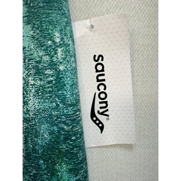 Saucony Womens Scout Series Leggings M Green Watercolor Pattern - Picture 3 of 12